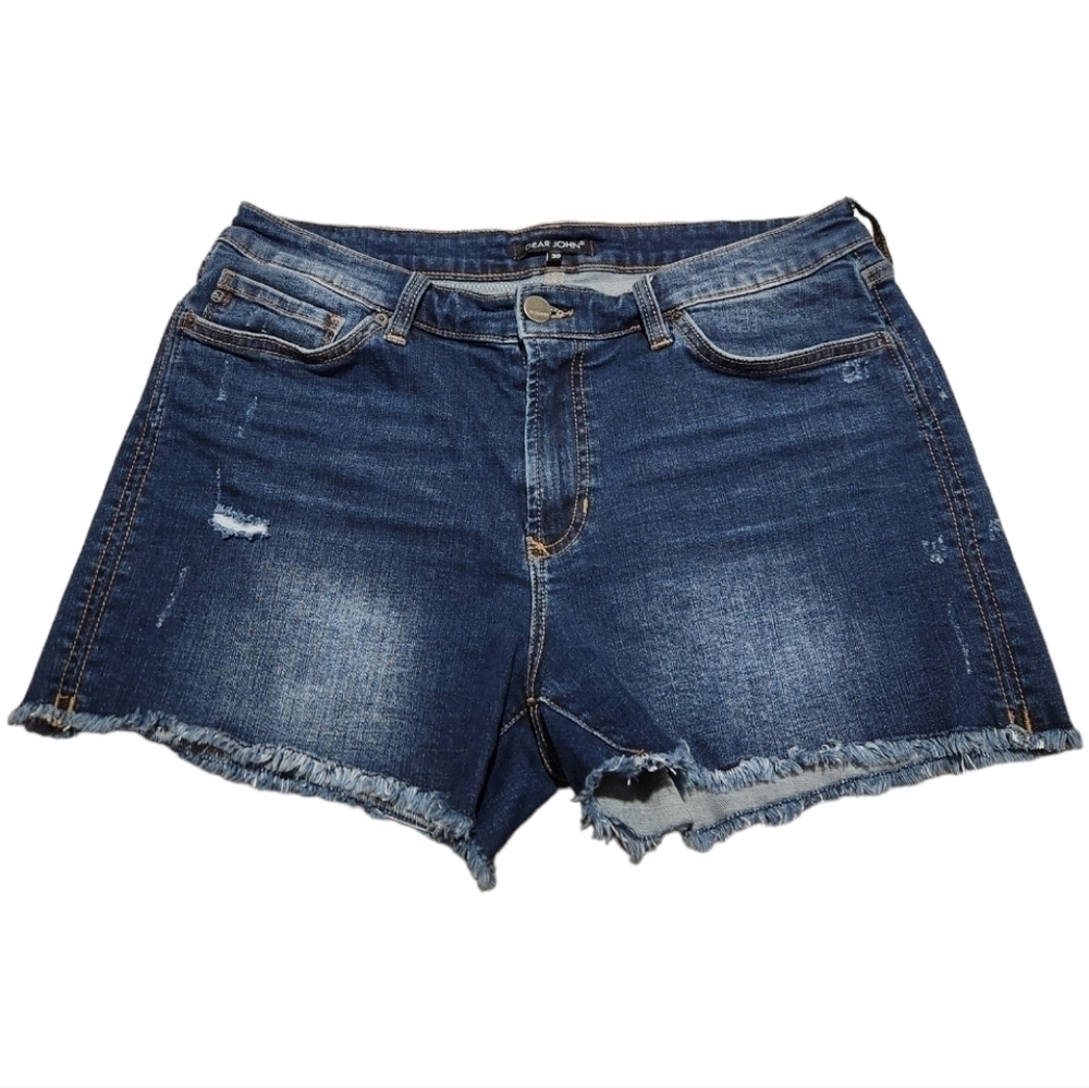 Dear John Women's Cut Off Distressed Denim Blue Jeans, Size 30